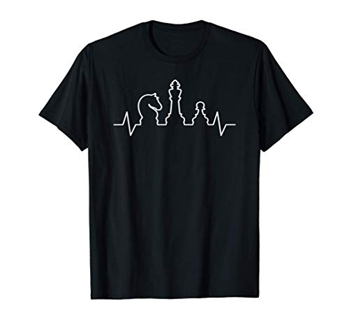 Latido del Rey Peón del Ajedrez Caballero EKG Camiseta