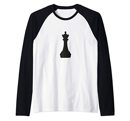Disfraz de Halloween de pieza de ajedrez de reina negra Camiseta Manga Raglan