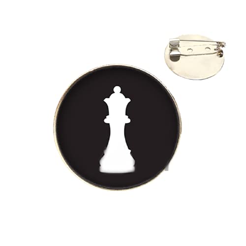 Tablero de ajedrez Piezas Patrón Broches Insignia Plata Color Metal Pins Para...