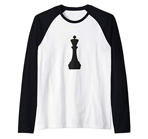Disfraz de Halloween de pieza de ajedrez de rey negro Camiseta Manga Raglan