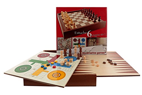 Aquamarine Games - 6 juegos clásicos: ajedrez, damas, backgammon, oca,...
