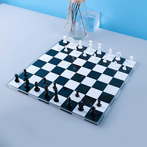 AIUII - Molde de silicona de resina, 1 juego DIY de tablero de ajedrez de...