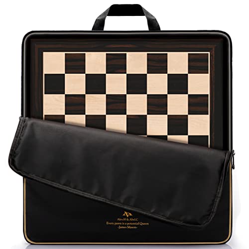A&A Tablero de ajedrez de Madera para torneos / 48 x 48 cm/con Incrustaciones de...