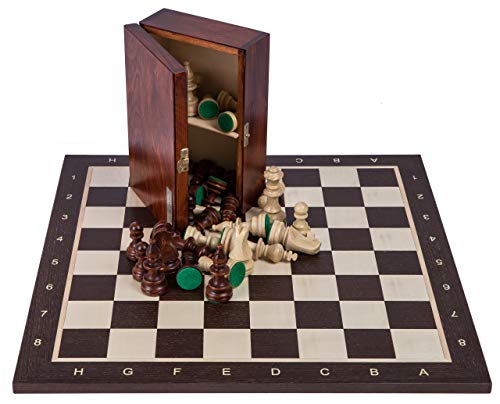 Square - Profesional Ajedrez de Madera Nº 6 - WENGE - Tablero de ajedrez +...