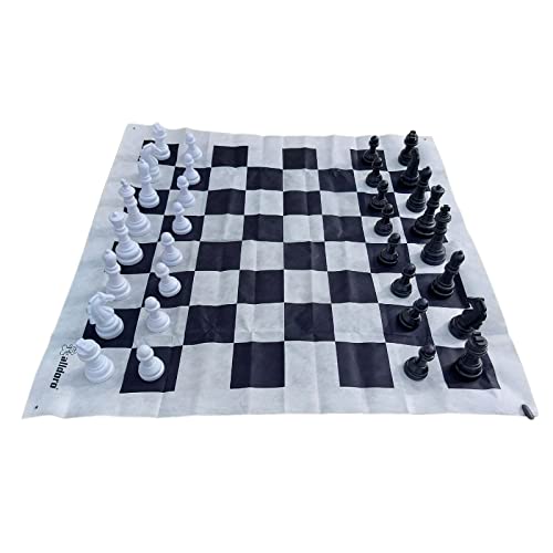 alldoro 60080 - Ajedrez para jardín, juego de ajedrez al aire libre, con 32...