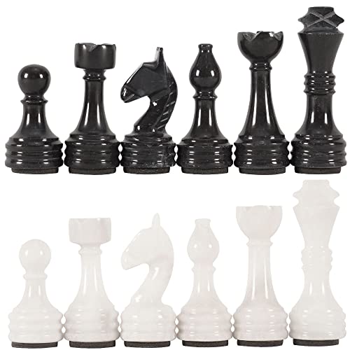 RADICALn Juegos de mesa grandes de mármol figuras completas de ajedrez blanco y...