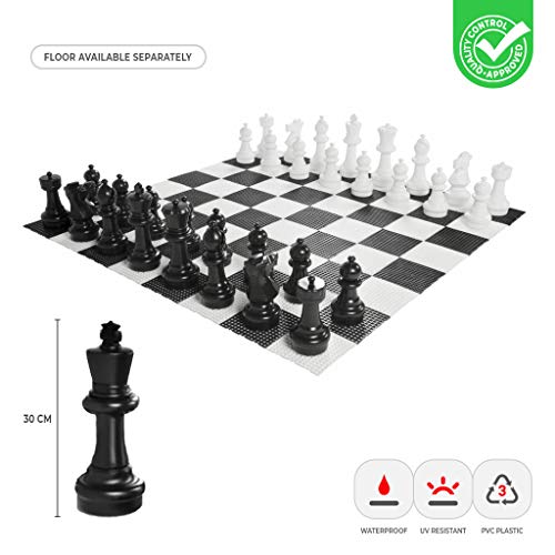 Ubergames Juego de ajedrez de jardín XXXL – figuras de ajedrez de hasta 30 cm...