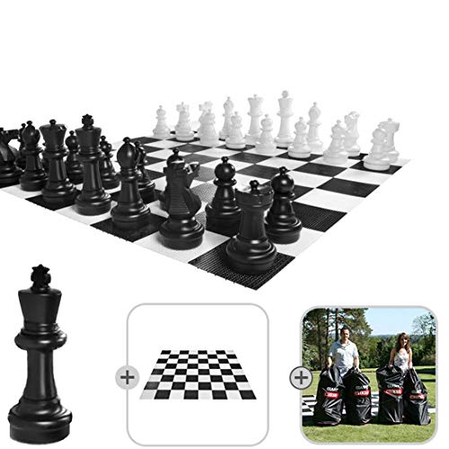 Ubergames Giga - Juego de ajedrez para jardín (64 cm, resistente al agua y a...