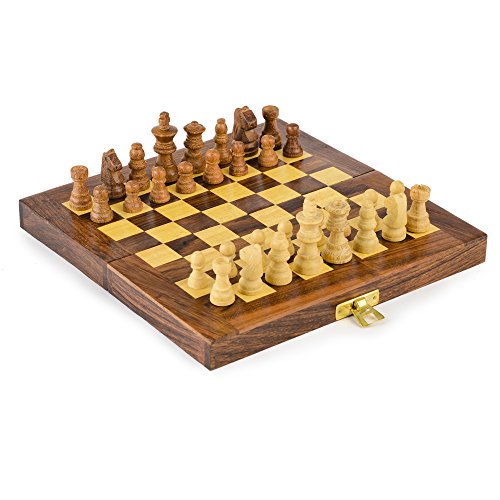 Rusticity® Juego de ajedrez de madera, juego de tablero de ajedrez con...