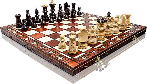 Exclusivo Juego de ajedrez de Madera de Primera Calidad Ambassador Deluxe de 54...
