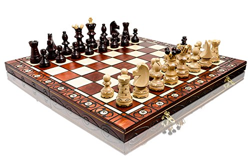 Exclusivo juego de ajedrez de madera de primera calidad AMBASSADOR DELUXE de 54...