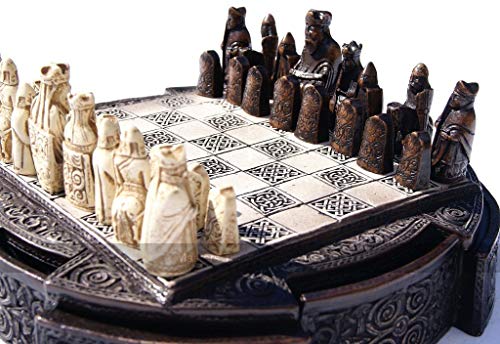 Masters Traditional Games Isle of Lewis Compact Chess Set - 9 Inches, Brown...