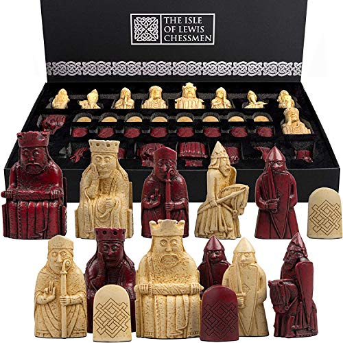 The Isle of Lewis Chessmen – Regency Chess Official Lewis – Edición roja...