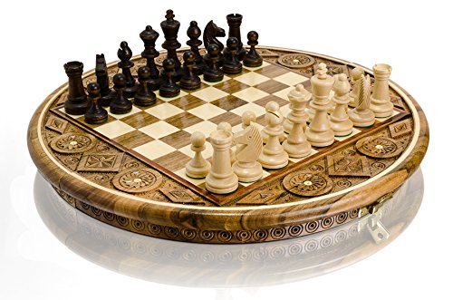 Hermoso ajedrez de madera RUBY decorativo, esculpido y hecho a mano por Master...