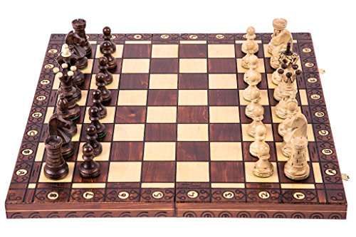 Ajedrez de Madera - AMBASADOR Lux - 52 x 52 cm - Piezas de ajedrez & Tablero de...