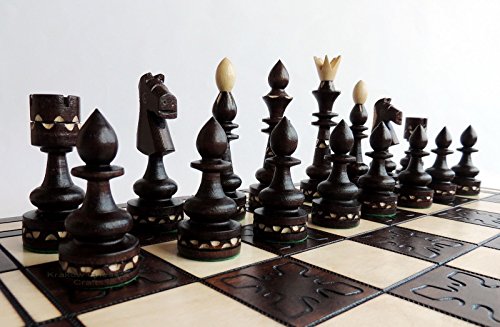 Juego de ajedrez de Madera Indian de 54 cm / 21 Pulgadas, Hermoso Tablero de...