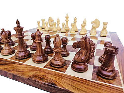 Generic Juego de ajedrez combinado Piezas de ajedrez artesanales con tablero de...