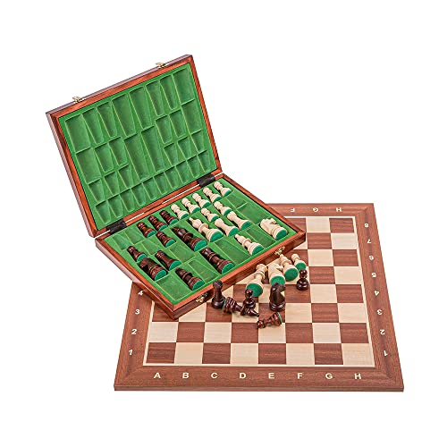 Square - Profesional Ajedrez de Madera Nº 5 - Caoba Lux - Tablero de ajedrez +...