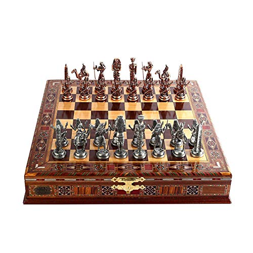 Juego de ajedrez de cobre antiguo egipcio para adultos, piezas hechas a mano y...