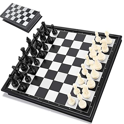 Cymeosh Tablero de ajedrez plegable de viaje, juego de ajedrez magnético...
